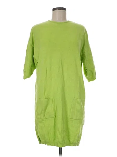 Pre-owned Joan Vass 3/4 Sleeve T-shirt In Green