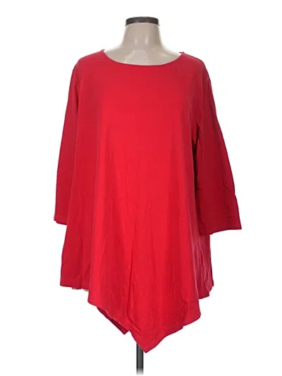 Pre-owned Joan Vass 3/4 Sleeve T-shirt In Red