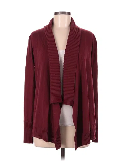 Pre-owned Joan Vass Cardigan Sweater In Burgundy