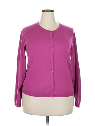 Pre-owned Joan Vass Cardigan Sweater In Purple