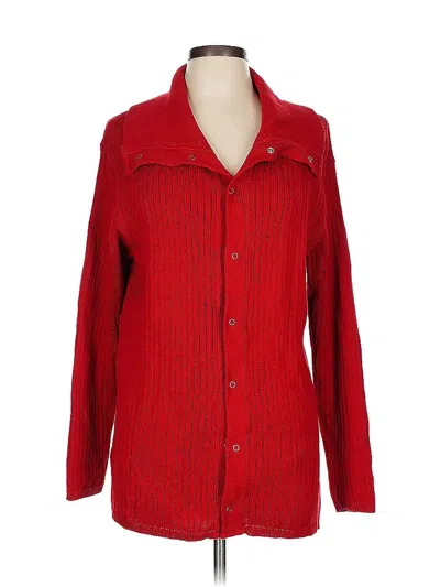 Pre-owned Joan Vass Cardigan Sweater In Red