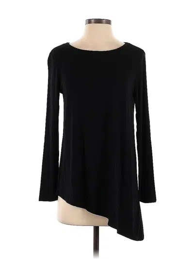 Pre-owned Joan Vass Long Sleeve Blouse In Black