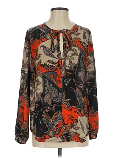 Pre-owned Joan Vass Long Sleeve Blouse In Black