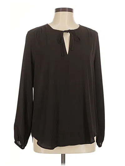 Pre-owned Joan Vass Long Sleeve Blouse In Brown