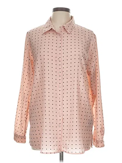 Pre-owned Joan Vass Long Sleeve Blouse In Pink