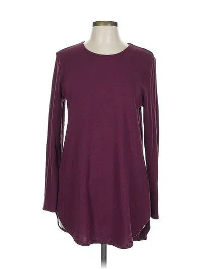 Pre-owned Joan Vass Long Sleeve T-shirt In Burgundy