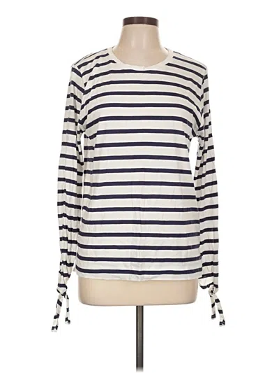 Pre-owned Joan Vass Long Sleeve Top Ivory Boatneck Tops