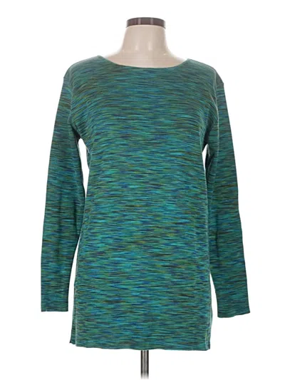 Pre-owned Joan Vass Long Sleeve T-shirt In Teal