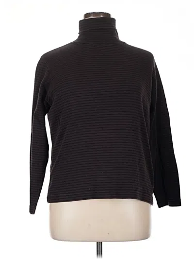 Pre-owned Joan Vass Long Sleeve Turtleneck In Black