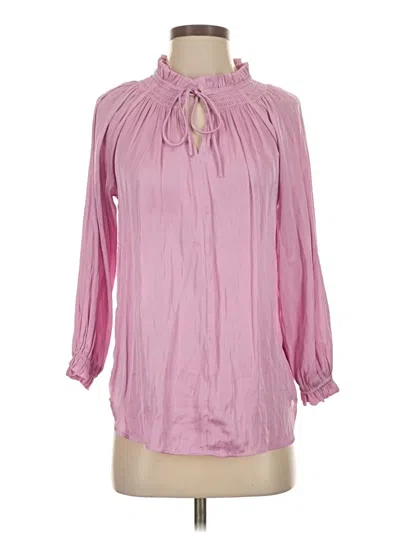 Pre-owned Joan Vass New York 3/4 Sleeve Blouse In Pink