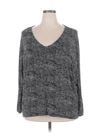 Pre-owned Joan Vass New York 3/4 Sleeve T-shirt In Gray