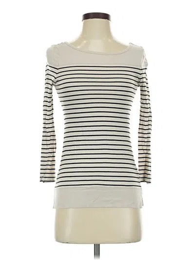 Pre-owned Joan Vass New York 3/4 Sleeve Top Gray Boatneck Tops