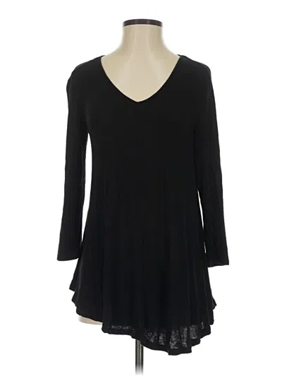 Pre-owned Joan Vass New York 3/4 Sleeve T-shirt In Black