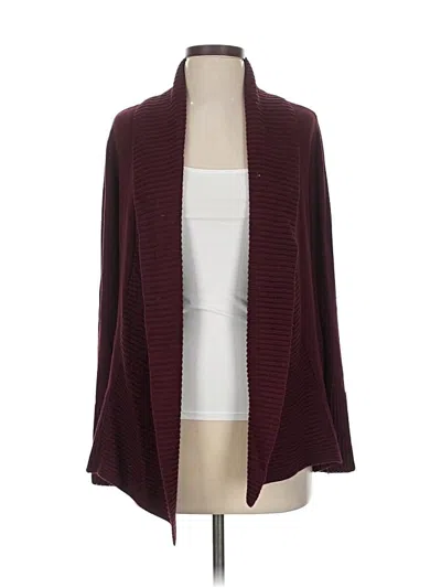 Pre-owned Joan Vass New York Cardigan Sweater In Burgundy