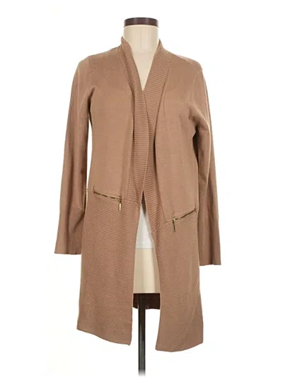 Pre-owned Joan Vass New York Cardigan Sweater In Tan