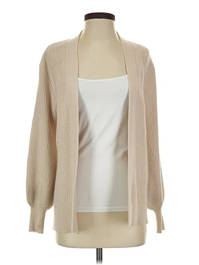 Pre-owned Joan Vass New York Cardigan Sweater In Tan
