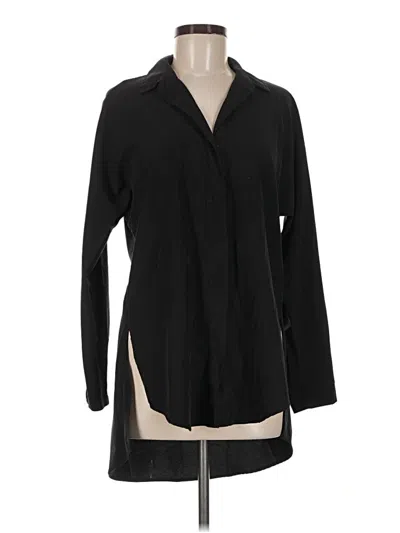 Pre-owned Joan Vass New York Long Sleeve Blouse In Black