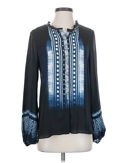 Pre-owned Joan Vass New York Long Sleeve Blouse In Blue