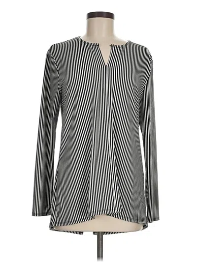 Pre-owned Joan Vass New York Long Sleeve Blouse In Gray