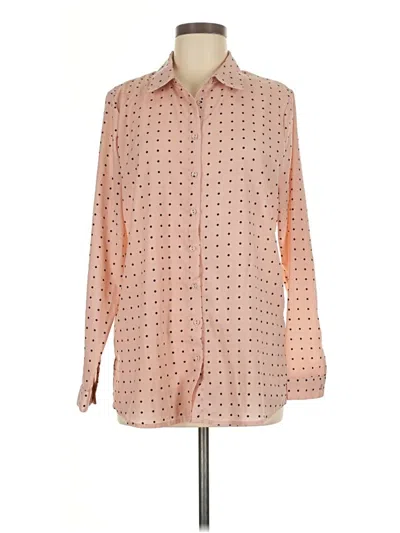 Pre-owned Joan Vass New York Long Sleeve Blouse In Pink