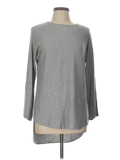Pre-owned Joan Vass New York Long Sleeve Top Gray Boatneck Tops