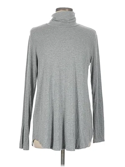 Pre-owned Joan Vass New York Long Sleeve Top Gray Turtleneck Tops