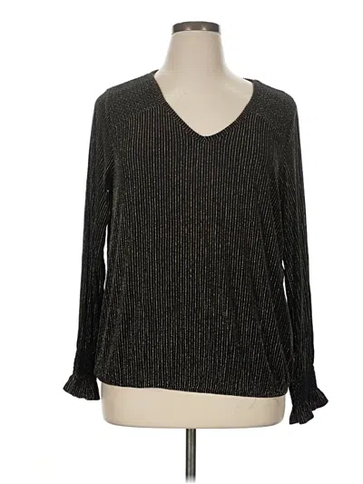 Pre-owned Joan Vass New York Long Sleeve Top Gray V-neck Tops