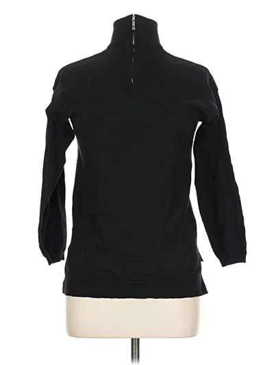 Pre-owned Joan Vass New York Long Sleeve Turtleneck In Black