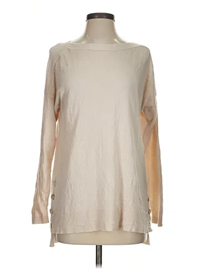 Pre-owned Joan Vass New York Long Sleeve Turtleneck In Tan