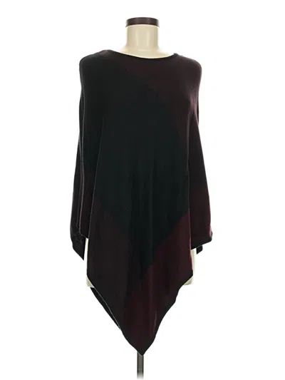 Pre-owned Joan Vass New York Poncho In Burgundy