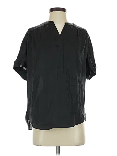 Pre-owned Joan Vass New York Short Sleeve Blouse In Black