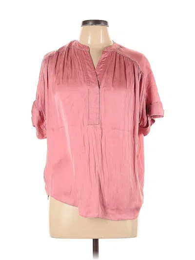 Pre-owned Joan Vass New York Short Sleeve Blouse In Pink