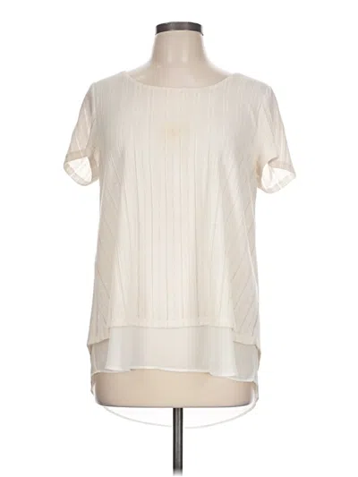Pre-owned Joan Vass Short Sleeve Blouse In Ivory