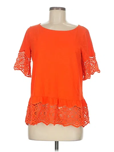 Pre-owned Joan Vass Short Sleeve Top Orange Boatneck Tops