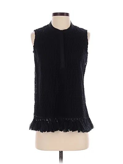 Pre-owned Joan Vass Sleeveless Blouse In Black