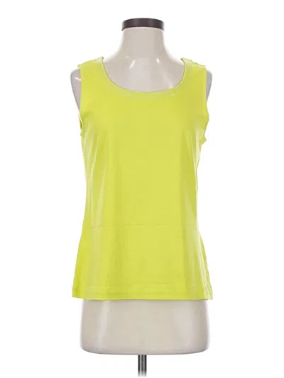 Pre-owned Joan Vass Sleeveless Top Yellow Scoop Neck Tops
