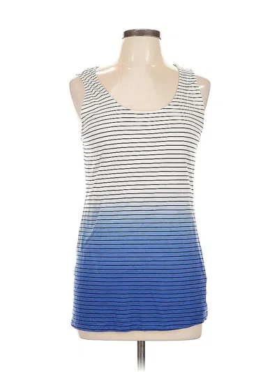 Pre-owned Joan Vass Tank Top Blue Halter Neckline Tops