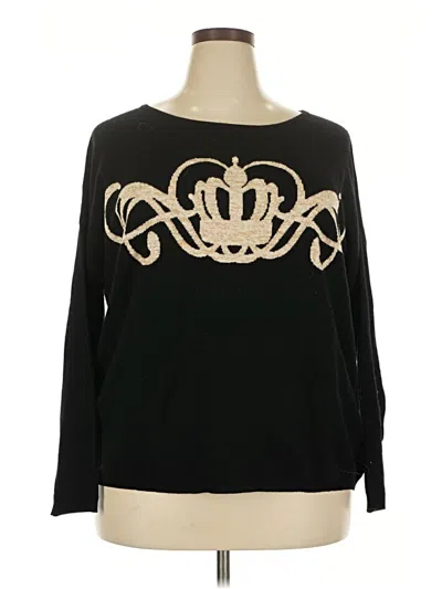 Pre-owned Joan Vass Wool Pullover Sweater In Black