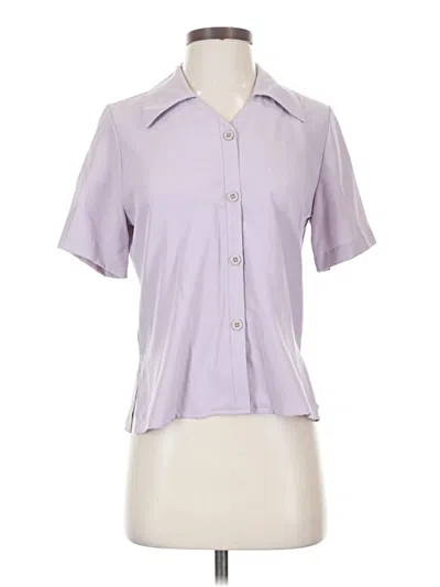 Pre-owned Joan Walters Short Sleeve Blouse In Purple