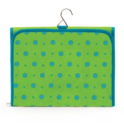 Joann Marie Designs Hcbltd Hanging Cosmetic Bag - Lime With Turquoise Dots Pack Of 2 In Green