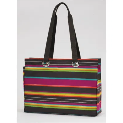 Joann Marie Designs Joann Marrie Designs Ctychs City Tote Bag - Chocolate Stripe- Pack Of 2 In Multi