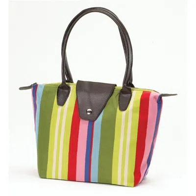 Joann Marie Designs Joann Marrie Designs Nf1grst Small Fold-up Bag - Green Stripe- Pack Of 2