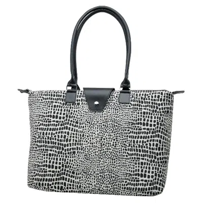 Joann Marie Designs Joann Marrie Designs Nf3bdl Long Handle Fold-up Bag - Black Dot Leopard- Pack Of 2