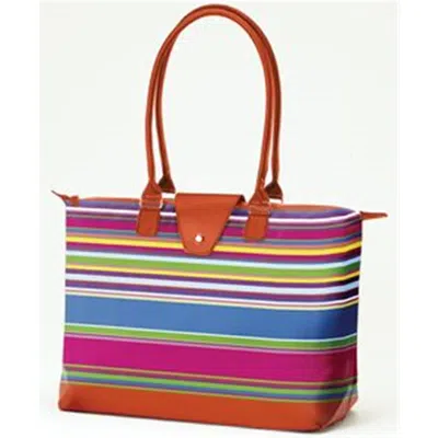 Joann Marie Designs Joann Marrie Designs Nf3or Long Handle Fold-up Bag, Orange & Black In Multi