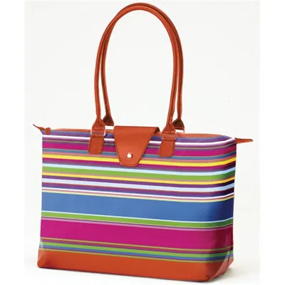 Joann Marie Designs Joann Marrie Designs Nf3ors2 Long Handle Fold-up Bag - Orange Stripe- Pack Of 2