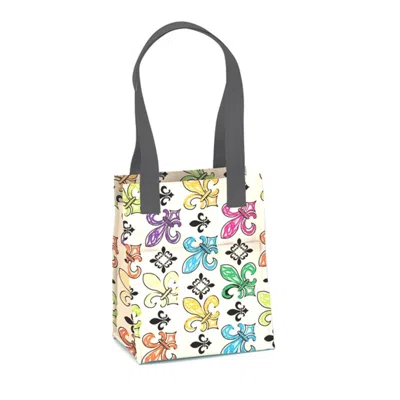 Joann Marie Designs Joann Marrie Designs Nlb2cfdl Large Lunch Bag - Creme Fleur De Lis- Pack Of 2 In Multi