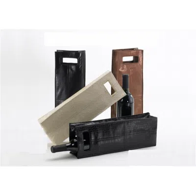 Joann Marie Designs Swcbmc Single Wine Carrier - Black Mock Croc Pack Of 2