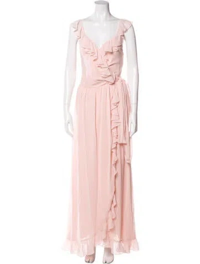 Pre-owned Joanna August V-neck Long Dress In Pink