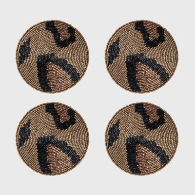 Joanna Buchanan Animal Print Coasters In Brown