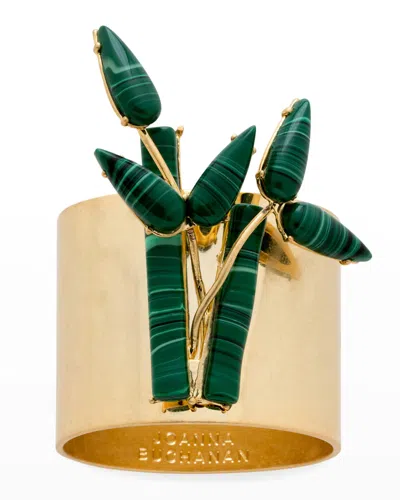 Joanna Buchanan Bamboo Napkin Rings, Set Of 2 In Malachite